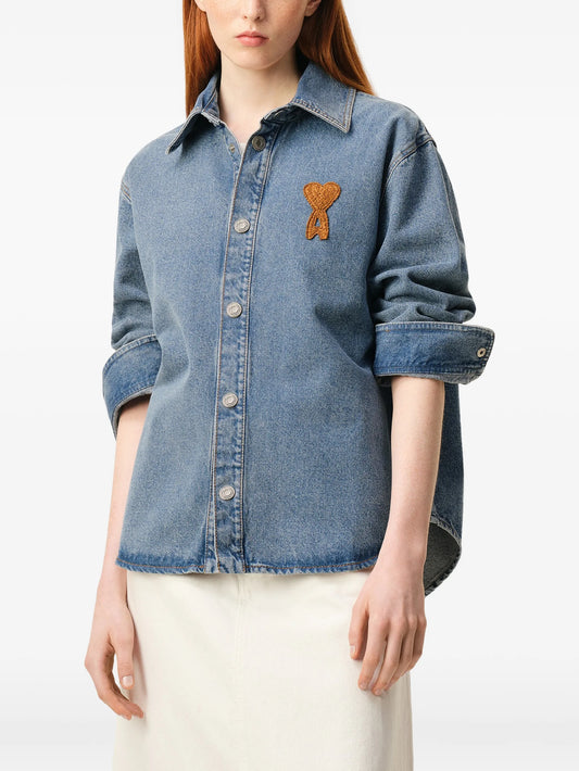Ami De Coeur denim logo overshirt